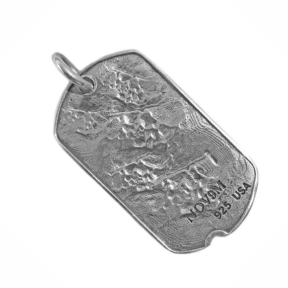 NOV9M®️ 925 Sterling Silver San Jose Dog Tag Men’s Necklace 24" - Picture 3 of 5